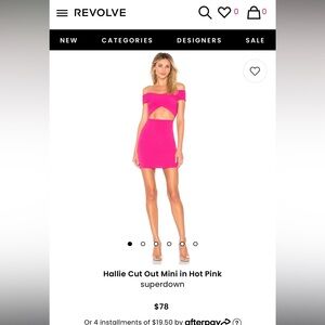 Superdown Bright Hallie Cut Out Mini in Fuchsia